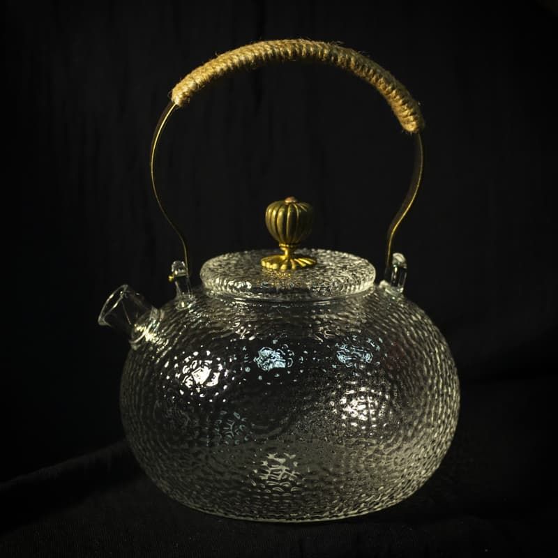 Чайник Стекло "Котелок" , с Бронзовой ручкой, 650 мл