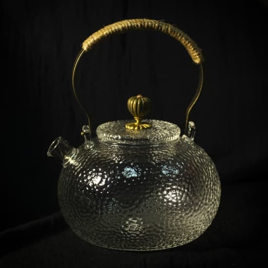 Чайник Стекло "Котелок" , с Бронзовой ручкой, 650 мл