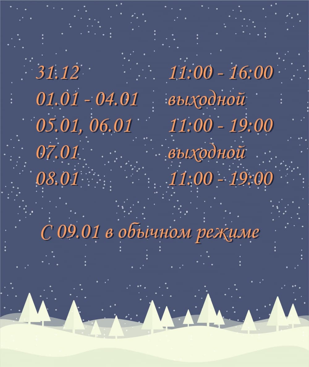 Режим работы в новогодние праздничные дни