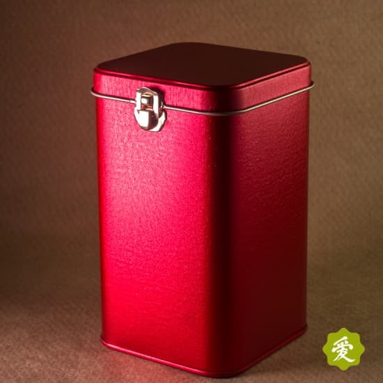 Банка для чая, с замочком жестянная, 200 гр., красная 