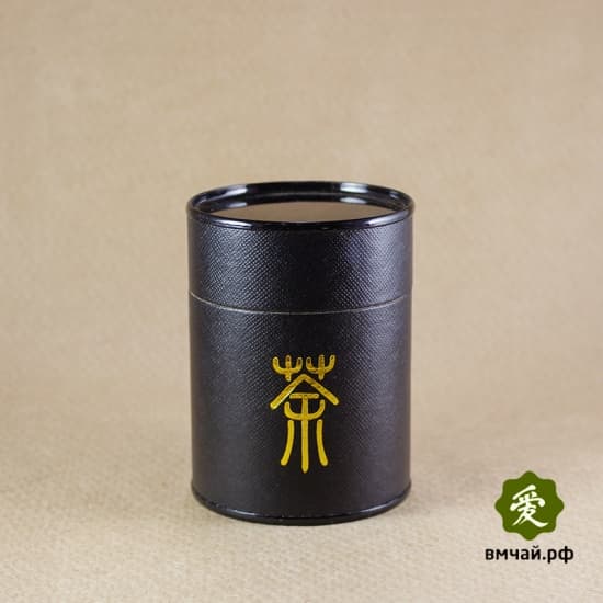 Банка картонная с иероглифом "Чай" 50 грамм Черная 