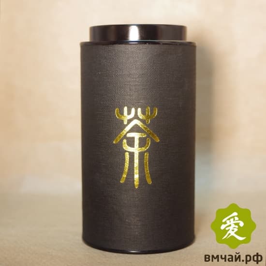 Банка картонная с иероглифом "Чай" 250 грамм Черная