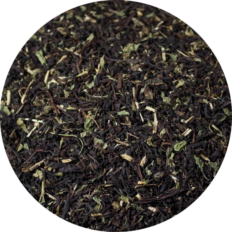 Черный чай с мятой и мелиссой