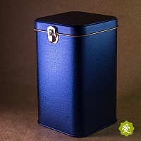 Банка для чая, с замочком жестянная, 200 гр., синяя
