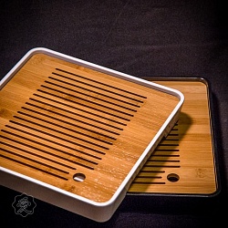 Чабань квадратная 27*27 см, пластик, бамбук - 3