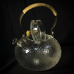 Чайник Стекло "Котелок" , с Бронзовой ручкой, 650 мл - 3