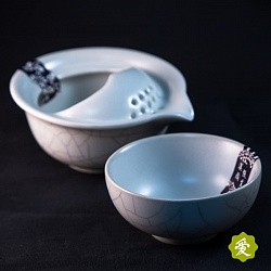 Чайник с чашкой - Бай Хэ (гайвань) - 4