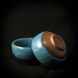 Пиала "Колотый лед" голубая 50 мл.  - 3