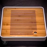 Чабань квадратная 27*27 см, пластик, бамбук