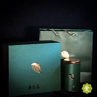 Подарочная коробка, Золотой лист, 2 банки, зеленая 