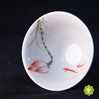 Пиала  конус "Рыбки и лотос" 30 мл.