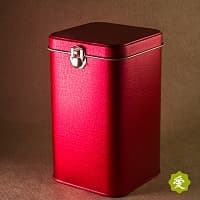 Банка для чая, с замочком жестянная, 200 гр., красная 