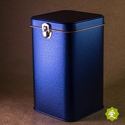 Банка для чая, с замочком жестянная, 200 гр., синяя - 3