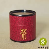 Банка картонная с иероглифом "Чай" 25 гр. Бордовая 