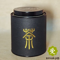 Банка картонная с иероглифом "Чай" 100 гр. Черная 
