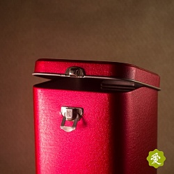 Банка для чая, с замочком жестянная, 200 гр., красная  - 2