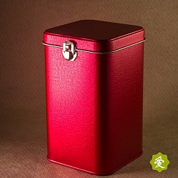 Банка для чая, с замочком жестянная, 200 гр., красная  - 3