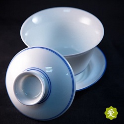 Гайвань "Синий обод" с блюдцем, 120 мл - 3